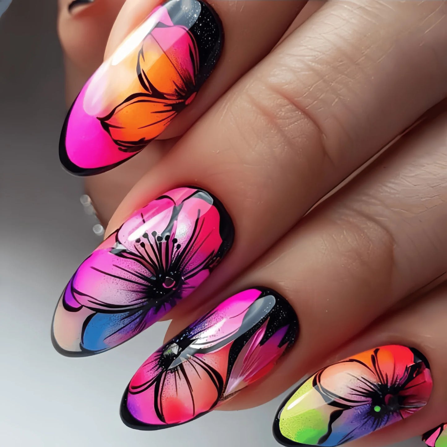24 Pcs Medium Long Press On Fake Nails-11