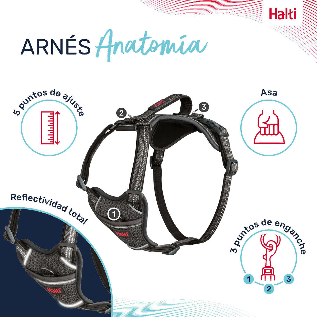 Dog Harness Company of Animals Grey S 28-42 cm-5