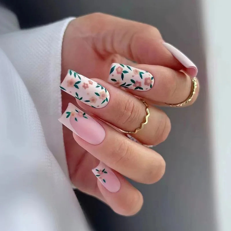24 Pcs Medium Long Press On Fake Nails-4