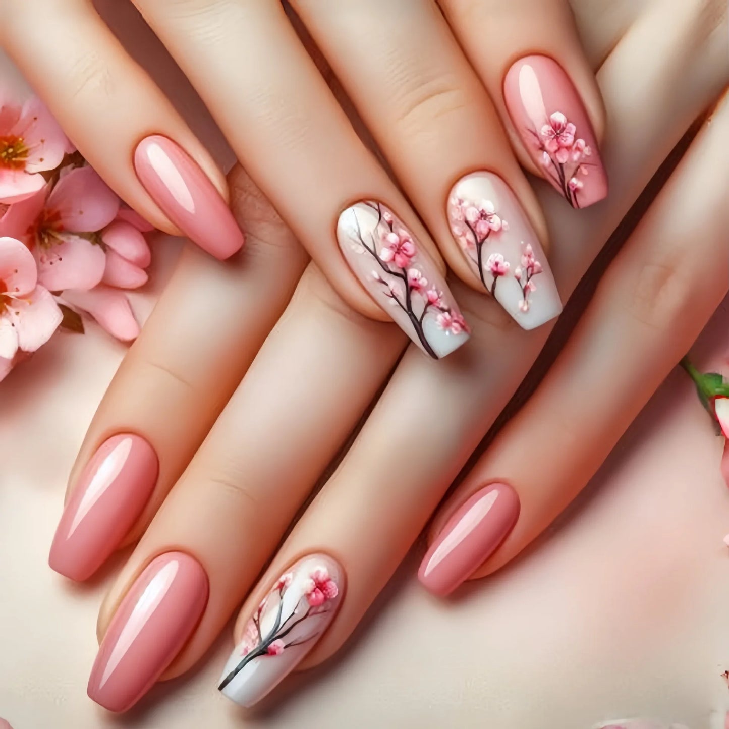 24 Pcs Medium Long Press On Fake Nails-6