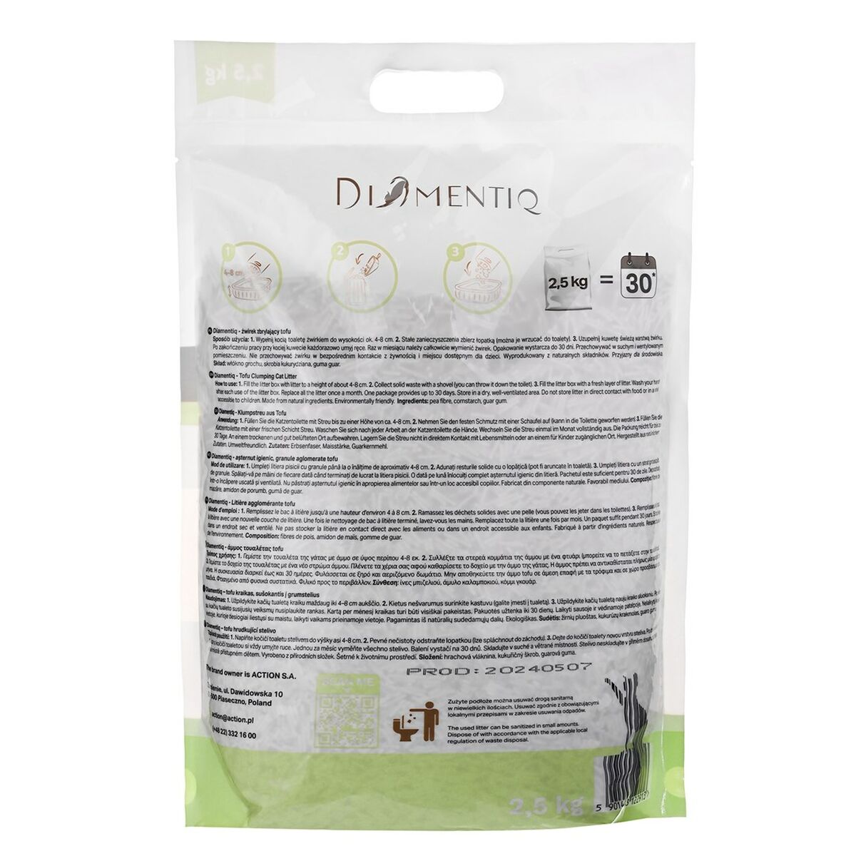 Cat Litter Diamentiq Tofu 2,5 kg-4