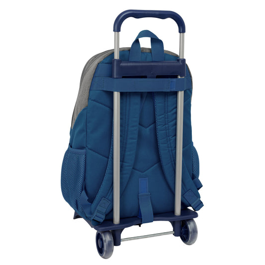 School Rucksack with Wheels Munich Street Blue Grey 32 x 44 x 16 cm-1