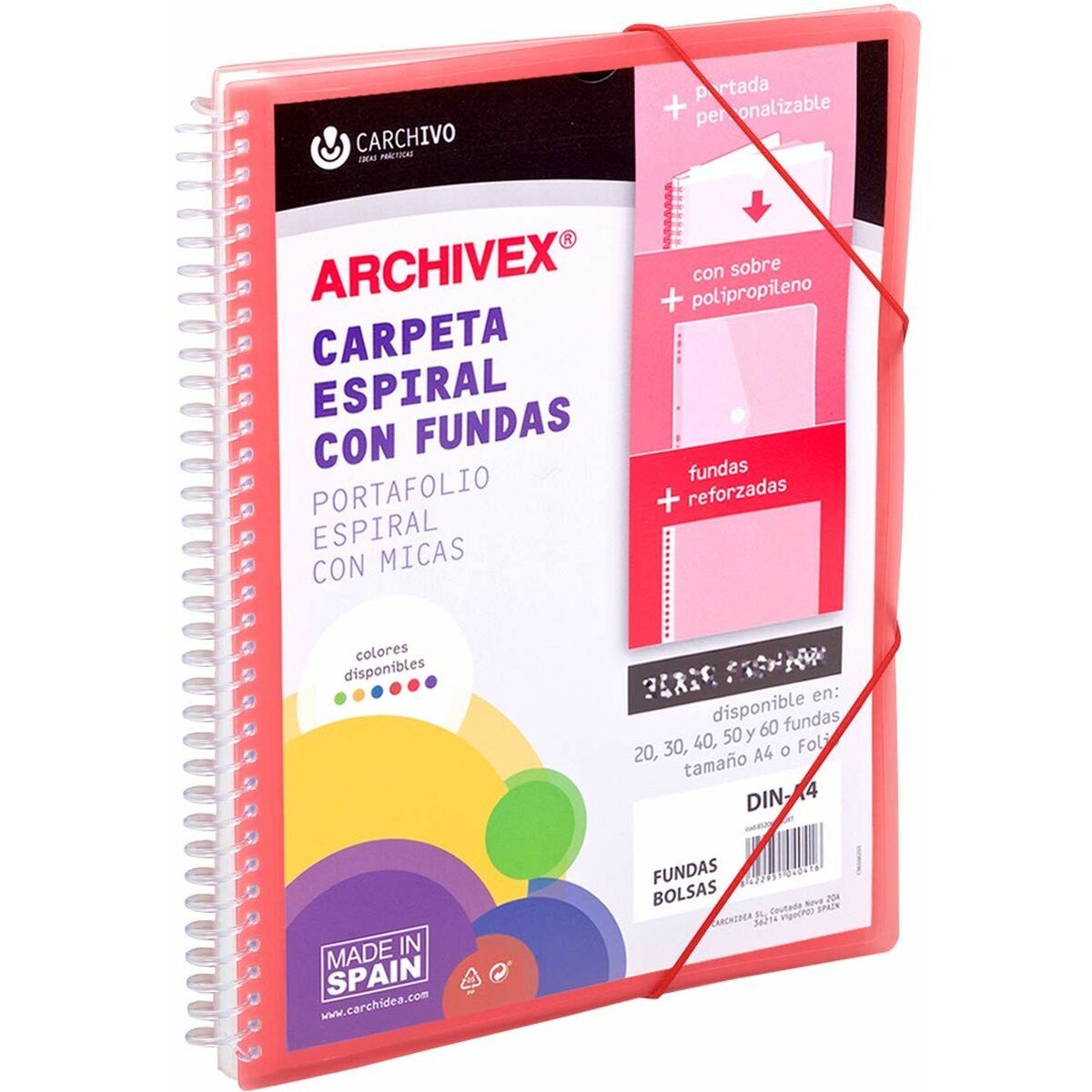 Organiser Folder Carchivo Archivex-Star Red A4-0