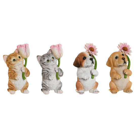 Decorative Figure Home ESPRIT Multicolour animals 10,5 X 9 X 18,5 cm (4 Units)-0