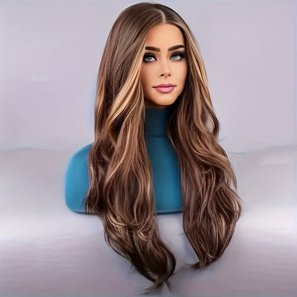 Chic Ombre Brown & Blonde Curly Wig-2