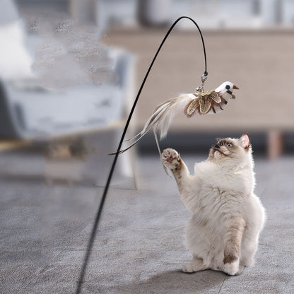 Interactive Feather Pole Toy for Cats-1