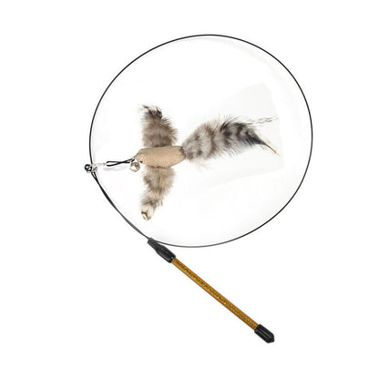 Interactive Feather Pole Toy for Cats-5