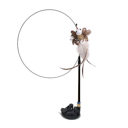 Interactive Feather Pole Toy for Cats-7