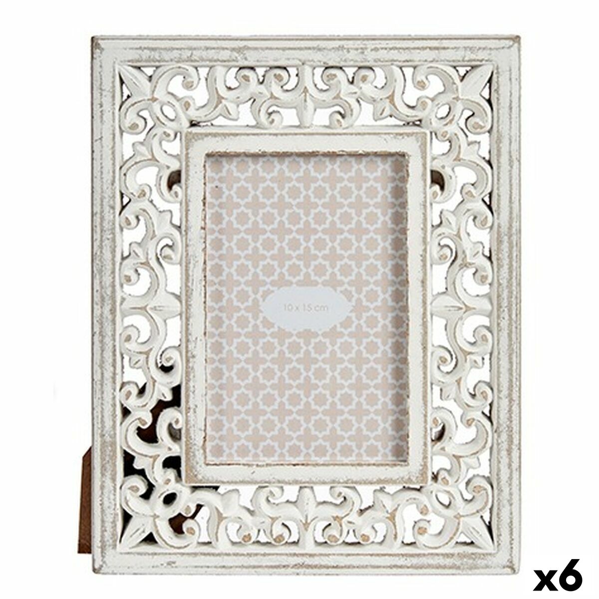 Photo frame White MDF Wood 19,6 x 24,5 x 1 cm (6 Units)-0