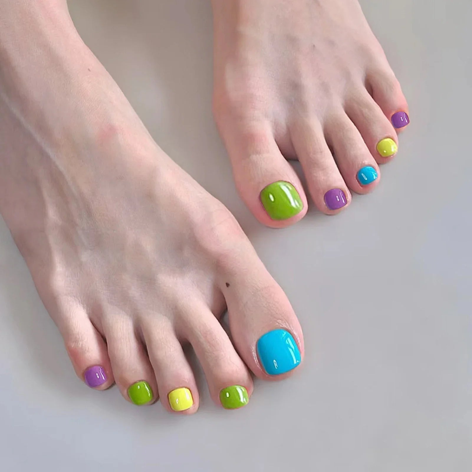 Summer Rainbow Press On Toe Nails 24pcs-7