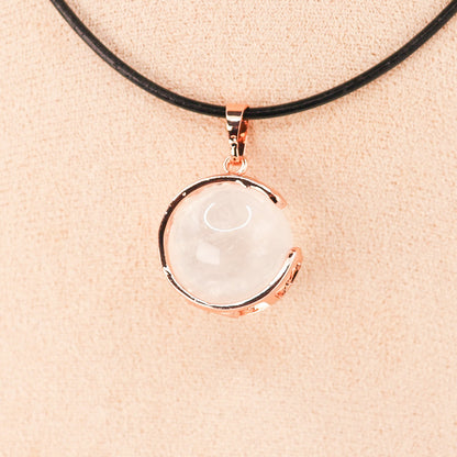 Pendentif | Sphère de Lune en Cristal de roche-1