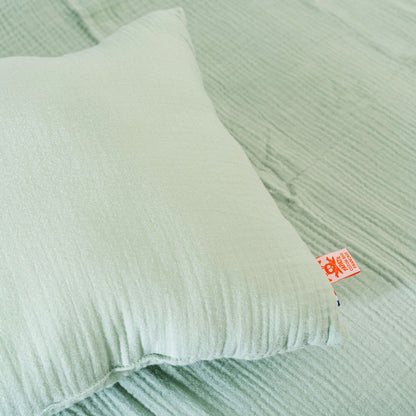 coussin gaze coton vert pale papate bio