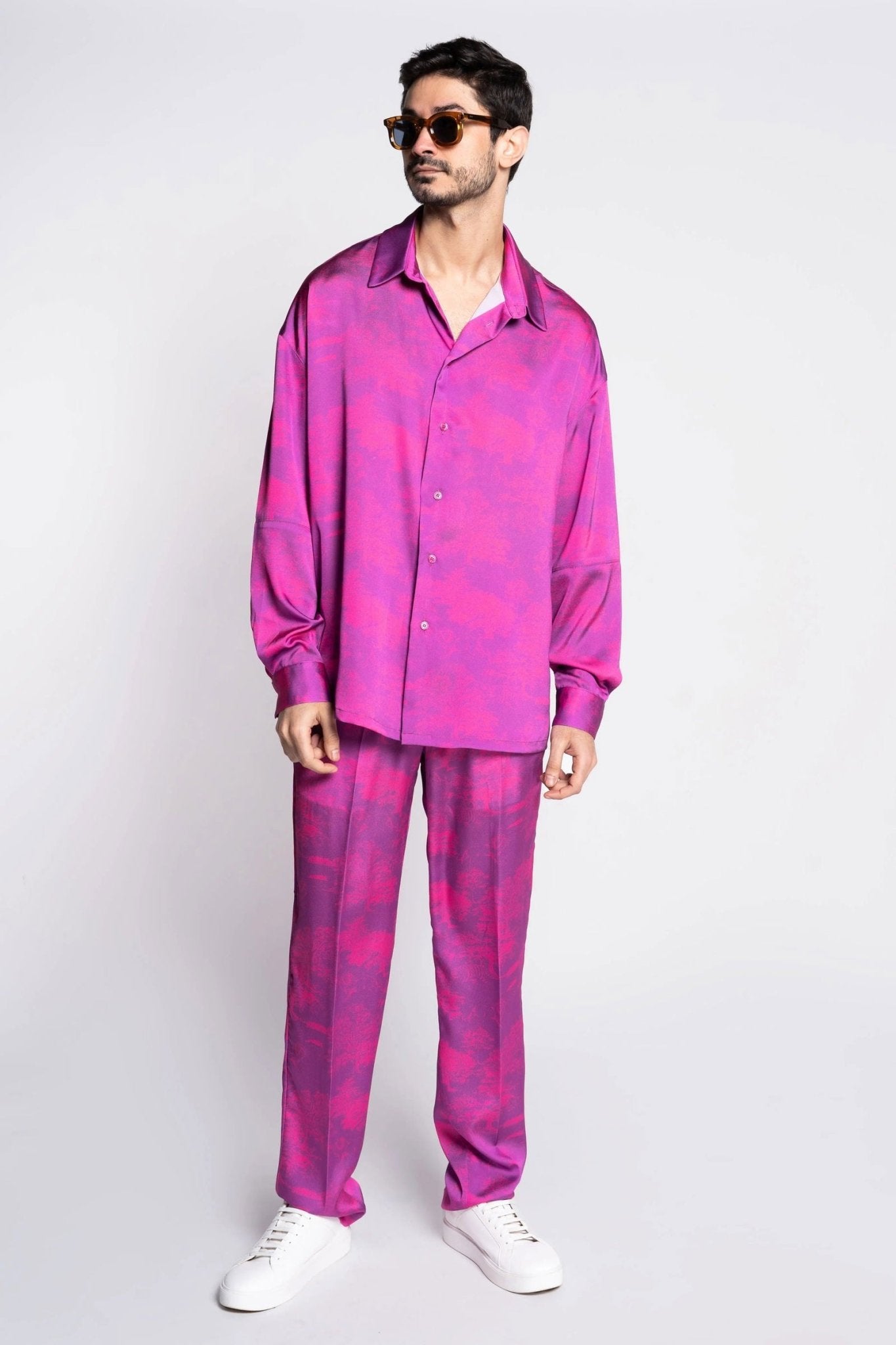 Silk Shirt with Savanna Print - Made in France-1